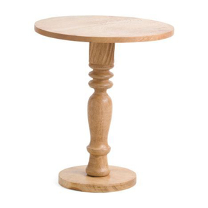 Mesa de Centro Redonda de Madera Artesanal con Base Cónica, Muebles Rústicos Hechos a Mano para Sala de Estar, Mesa Auxiliar Personalizada - Product Image 1