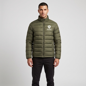 Veste matelassée pour homme Dumela International, couleur vert olive, col montant, fermeture éclair, coupe-vent, vêtements d'hiver décontractés - Product Image 3