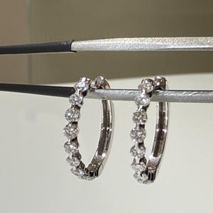 Pendientes de Aro con Diamante Cultivado en Laboratorio de 0.65ct, Corte Brillante Redondo, Oro Blanco de 14K, Joyería Minimalista de Lujo, Regalo para Mujer, Fiesta - Product Image 5