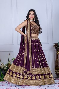 Nuevo diseño de lehenga choli para mujer en tela Fox Georgette con bordado elaborado. - Product Image 4