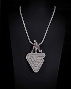 Chaîne cubaine pour homme en argent sterling 925 avec pendentif en moissanite VVS1, fait main, accessoire unique pour homme - Product Image 4