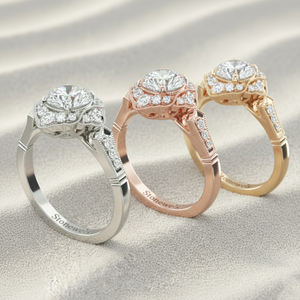 Bague de fiançailles en diamant créé en laboratoire, plaqué or rose 14 carats, halo ovale vintage, personnalisée et certifiée - Product Image 5