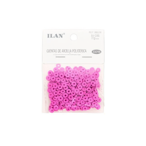 Ilan Polymer Clay <b>Disc</b> Beads 6x1 Mm Fuchsia Color For Jewelry Making - Product Image 1