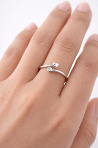 แหวนเงินแท้ 925 ลายปม ดีไซน์เรียบหรู สองด้าน สำหรับผู้หญิง - Product Image 2