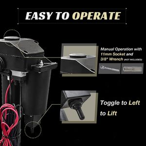 Cric électrique pour remorque 3500 lb, 12 V CC, avec jambe de levage de 27 pouces, pour caravane, camping-car, bateau, étanche - Product Image 4