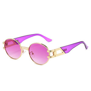 Gafas de Sol Retro Ovaladas Pequeñas de Metal para Mujer, Estilo Europeo y Americano, Novedad Transfronteriza 2025, Tendencia de Moda - Product Image 3