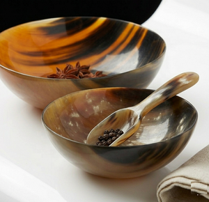 Tazón de Cuerno de Búfalo Natural con Cuchara, Tazón para Servir Hecho a Mano de Lujo, Utensilios de Cocina Únicos, Decoración para el Hogar - Product Image 5