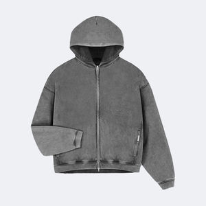 Sudaderas de Algodón Grueso de 350 Gramos con Lavado Ácido al por Mayor para Hombre, Estilo Oversize, Desgastado, Vintage, con Estampado Personalizado - Product Image 5