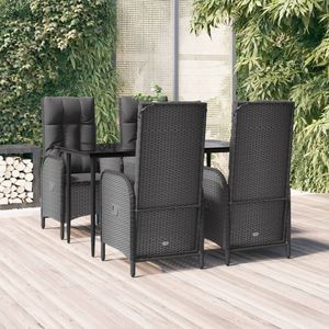 Set da Pranzo per Esterno Nero, Arredamento Elegante per Intrattenimento all'Aperto - Product Image 1