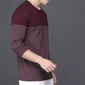 เสื้อยืดแขนยาวลายทางถักสำหรับผู้ชาย คอกลม ทรงปกติ สวมใส่สบาย เสื้อเชิ้ตแขนยาวติดกระดุมด้านหน้า ระบายอากาศได้ดี สวมใส่สบาย - Product Image 4
