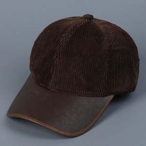 Casquette de baseball unisexe en velours côtelé avec visière en PU, nouvelle tendance mode décontractée pour l'extérieur, collection automne-hiver 2025 - Product Image 1