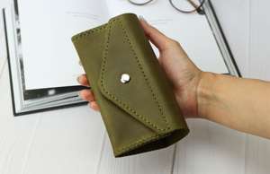 Handmade Genuine Leather <b>Glasses</b> Protector <b>Slim</b> Cowhide Pouch Luxury Vintage Reading Eyewear <b>Case</b> Cover Bag LGC-0097 - Product Image 4