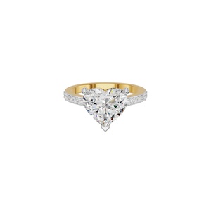Anillo de Compromiso de Moissanita con Corte Corazón, Oro Sólido de 18K, Engaste Pavé, Estilo Prong, Joyería Romántica para Mujer - Product Image 2
