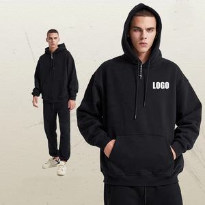 Ensemble sweat à capuche zippé et pantalon de survêtement 100 % coton, survêtement oversize pour homme, ensemble de survêtement streetwear personnalisé, rayé délavé au soleil - Product Image 2