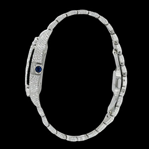 Montre carrée exceptionnelle en moissanite argentée, sertie de pierres, 40 mm, montre de luxe hip-hop pour occasions spéciales et bijoux de mode - Product Image 4