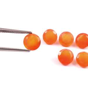 Lote al por mayor de piedras preciosas sueltas de cornalina natural facetada y calibrada de 6x6 mm para la fabricación de joyas, calidad AAA++ certificada por terceros. - Product Image 2