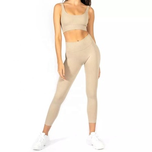 Ropa Deportiva con Logotipo Personalizado, Ropa de Gimnasio de Secado Rápido para Mujer, Leggings de Cintura Alta, Pantalones Cortos y Conjunto de Sujetador Deportivo para Yoga, OEM ODM - Product Image 3