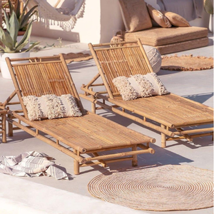 Chaise longue en bambou pour l'extérieur, lit de repos naturel relaxant pour piscine, patio, resort, jardin, meubles OEM ODM - Product Image 1