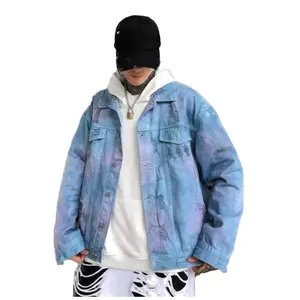 卸売OEMバギースタイル売れ筋メンズデニムジャケットストリートウェアカスタムデザインデニムジーンズジャケット