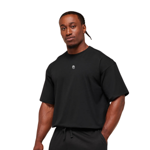 Camiseta Deportiva Oversize para Hombre, Transpirable, de Alto Rendimiento, Holgada, para Entrenamiento y Gimnasio, Color Negro - Product Image 3