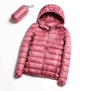 Plain Dyed Customized Women's Knitted Canvas Puffer <b>Jacket</b> High Quality Breathable <b>Waterproof</b> Cotton Polyester Plus Size <b>Winter</b> - Product Image 4