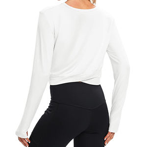 Ropa Deportiva, Tops de Yoga para Mujer, Logotipo Personalizado Impreso, Lisos, para Gimnasio, Entrenamiento, Top de Yoga de Manga Larga para Mujer - Product Image 6