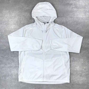 Veste de sport unisexe à capuche avec blocs de couleur, fermeture éclair, poches latérales, en polyester léger, idéale pour l'automne - Product Image 3