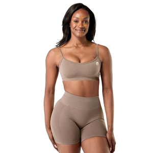 Soutien-gorge de sport sans coutures pour femme, avec bretelles, pour yoga, gym, entraînement, maintien extensible, design minimaliste, respirant, vêtements de sport actifs - Product Image 1