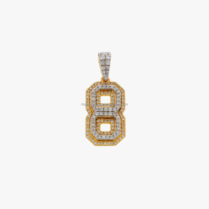 Pendentifs et breloques unisexes personnalisés en or jaune 14 carats, 3 grammes, 0,53 carats, diamant de laboratoire taille brillant, style hip-hop tendance, rhodié - Product Image 4