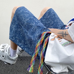 Shorts Bermuda en velours côtelé noir à carreaux pour homme avec cordon de serrage à pompons colorés, style décontracté, taille mi-haute, tissu tissé - Product Image 4