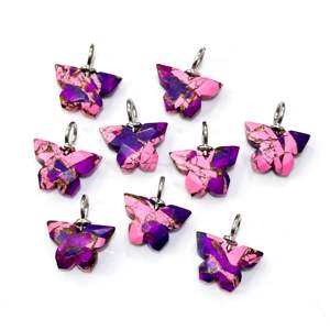 Colgante de Mariposa de Turquesa Rosa Púrpura Mohave AAA, Plata de Ley 925, Tallado a Mano, con Gema de Turquesa Rosa Púrpura - Product Image 4