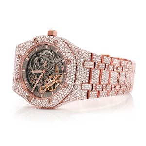 Montre Homme Quartz en Acier Inoxydable Style Hip Hop avec Diamants Moissanite VVS Effet Givré, Bracelet 20mm, Cadran en Verre - Product Image 2