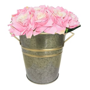 Venta Directa de Fábrica, Maceta y Jardinera Decorativa Rústica para Exteriores con Asa, Acero Galvanizado, Capacidad Personalizada - Product Image 2