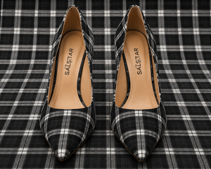Chaussures à talons aiguilles personnalisées à motif écossais pour mariage, chaussures de soirée pour femmes, fournisseur en gros - Product Image 6