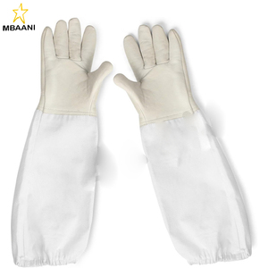 Men's & Women's GoatSkin Beekeeping Gloves with Long Canvas Sleeves & Breathable Vent - Product Image 1