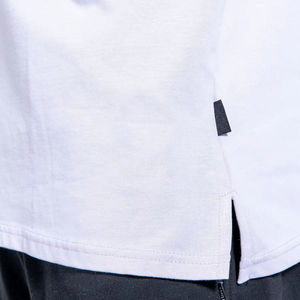 T-shirts blancs unis grande taille prêts à être expédiés, en coton épais, avec logo personnalisé, t-shirt oversize vierge pour hommes - Product Image 5