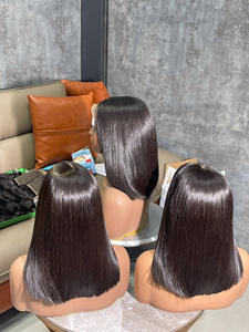 100% Vietnamese Human Hair Short Straight <b>Bob</b> <b>Wig</b> Natural Black Blunt Cut <b>Bob</b> <b>Wig</b> - Product Image 3