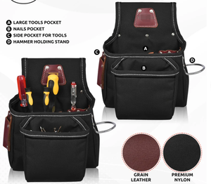 New Design Multi-Functional Double <b>Tool</b> Belt Bag Custom Made Carpenter <b>Leather</b> <b>Tool</b> Pouch Waterproof Nylon Reasonable Price - Product Image 5