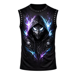 Camiseta sin mangas para hombre, material suave y transpirable, diseñada para entrenamientos en el gimnasio, sesiones de entrenamiento y uso activo cómodo. - Product Image 4