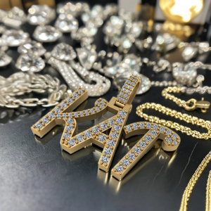 Collar de Oro Sólido de 14K con Inicial y Nombre, Diamante Cultivado en Laboratorio, Letra en Bloque Personalizada, Colgante Fino, Unisex, Regalo - Product Image 2