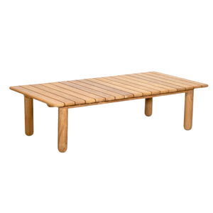 Mesa de centro moderna de madera de teca con tablero de listones, mesa central de madera para muebles de interior, precio al por mayor - Product Image 4