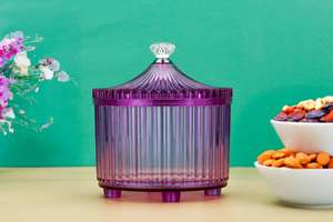 Boîte de service décorative en verre transparent avec poignées en cristal, 3 bocaux amovibles, anti-fuite, écologique, pour noix, fruits secs, cuisine - Product Image 3