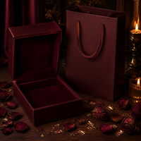 Caja de Regalo para Vino Borgoña Firduas con Bolsa a Juego, Inserto Rígido de Terciopelo, Empaque para Perfume, Logotipo Personalizado OEM, Lujo