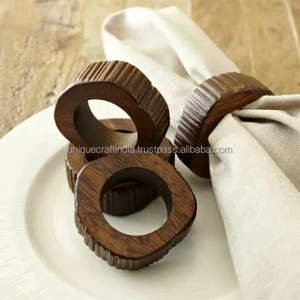 Handmade Rustic <b>Wooden</b> <b>Napkin</b> <b>Rings</b> Bulk Eco Friendly Wood Table Accessories for Farmhouse Style Dining Table and Event Decor - Product Image 2
