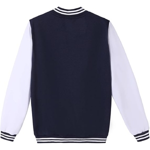 Custom Letterman Varsity <b>Jackets</b> <b>Mens</b> Wool Body Faux Leather Sleeves Ribbed Collar Cuffs Wholesale Apparel - Product Image 2