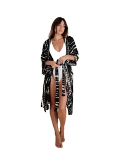 Women's Maxi Tie-Dye Short Sleeve Gothic Kimono Spandex Rayon Fabric Breathable Woven Patterns Sexy <b>Beach</b> Wear Holidays - Product Image 1