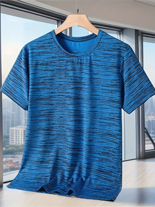 เสื้อยืดคอตตอนผสมโพลีเอสเตอร์ถักแบบคลาสสิควินเทจ คอกลม แขนสั้น ทรงปกติ เรียบง่าย สวมใส่สบาย เหมาะสำหรับใส่ทุกวัน ขายส่ง - Product Image 5