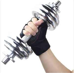Leather Half Finger Weightlifting Gloves for Bodybuilding Gym Fitness Workout-<b>Waterproof</b> Breathable - Product Image 3