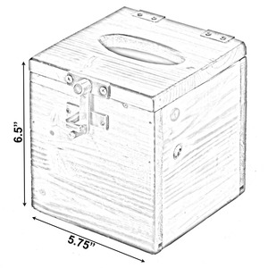 Boîte à mouchoirs en bois artisanale avec serrure, inspirée du patrimoine, pour chambre, bureau et salle d'étude, en provenance d'Inde - Product Image 4
