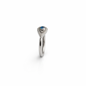 Bagues en argent sterling 925 avec émail bleu œil porte-bonheur et pierres précieuses pour femme, bijoux minimalistes de protection, à porter au quotidien, cadeau de fête - Product Image 3